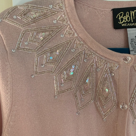 Bob Mackie Pink Vintage Embroidered Cardigan - Picture 14 of 14